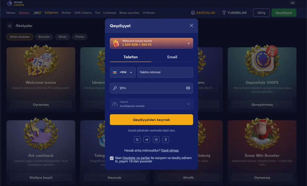 Qeydiyyat zamanı 125% + 250 FS zəmanətli bonus
